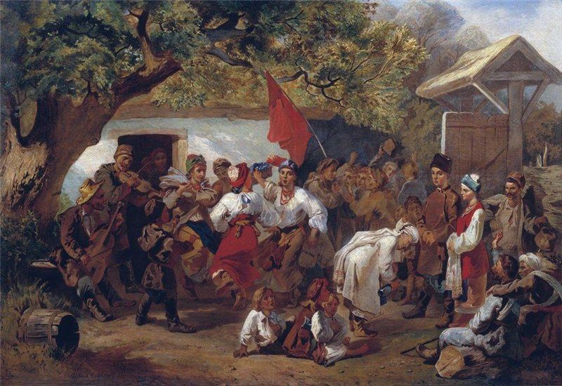 Wedding by Ivan Ivanovich Sokolov, 1860